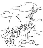 coloriage sam le pirate et Bugs Bunny